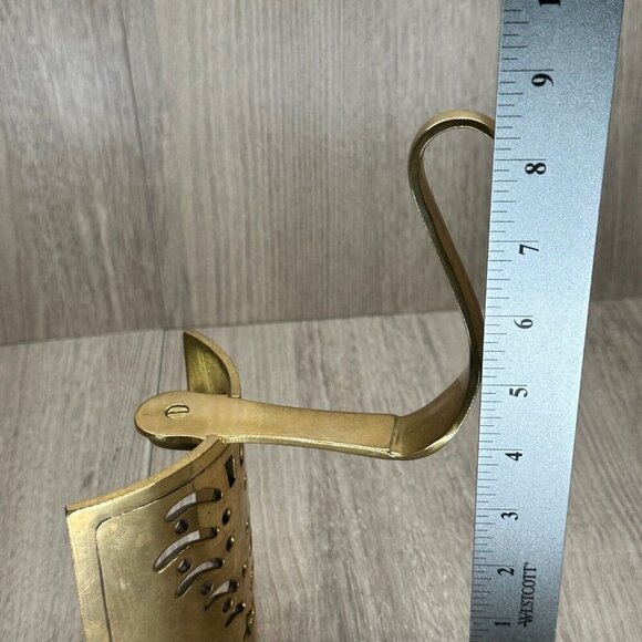 Vintage Pair Metal Brass Tree Christmas Stocking Hanger Hook Holiday Decor Gold - Picture 11 of 11